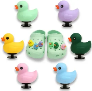 6PCS 3D Duck shoe Charms  Cute PVC Shoe Decorations for Clogs, Sneakers & Sandals  Fun Shoe Accessories for Kids, Boys & Girls