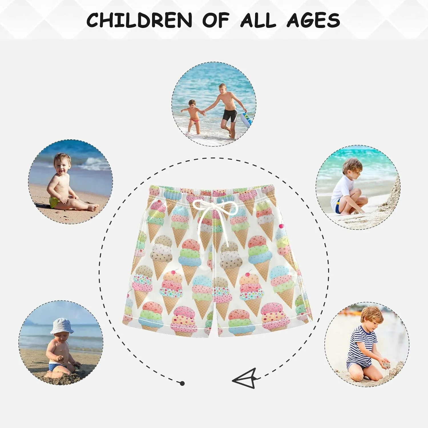 Aflyko Boys' Board Shorts Cute Toddler Swim Trunk Girls Beach Swimwear Bathing Suit