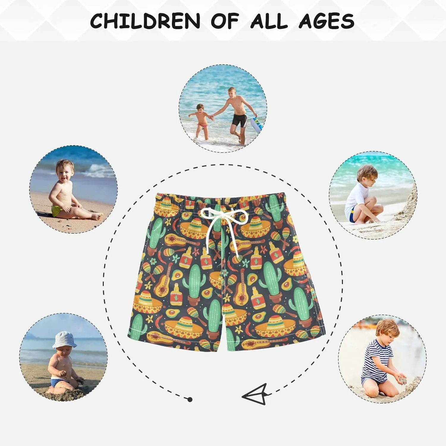 Aflyko Boys' Board Shorts Cute Toddler Swim Trunk Girls Beach Swimwear Bathing Suit
