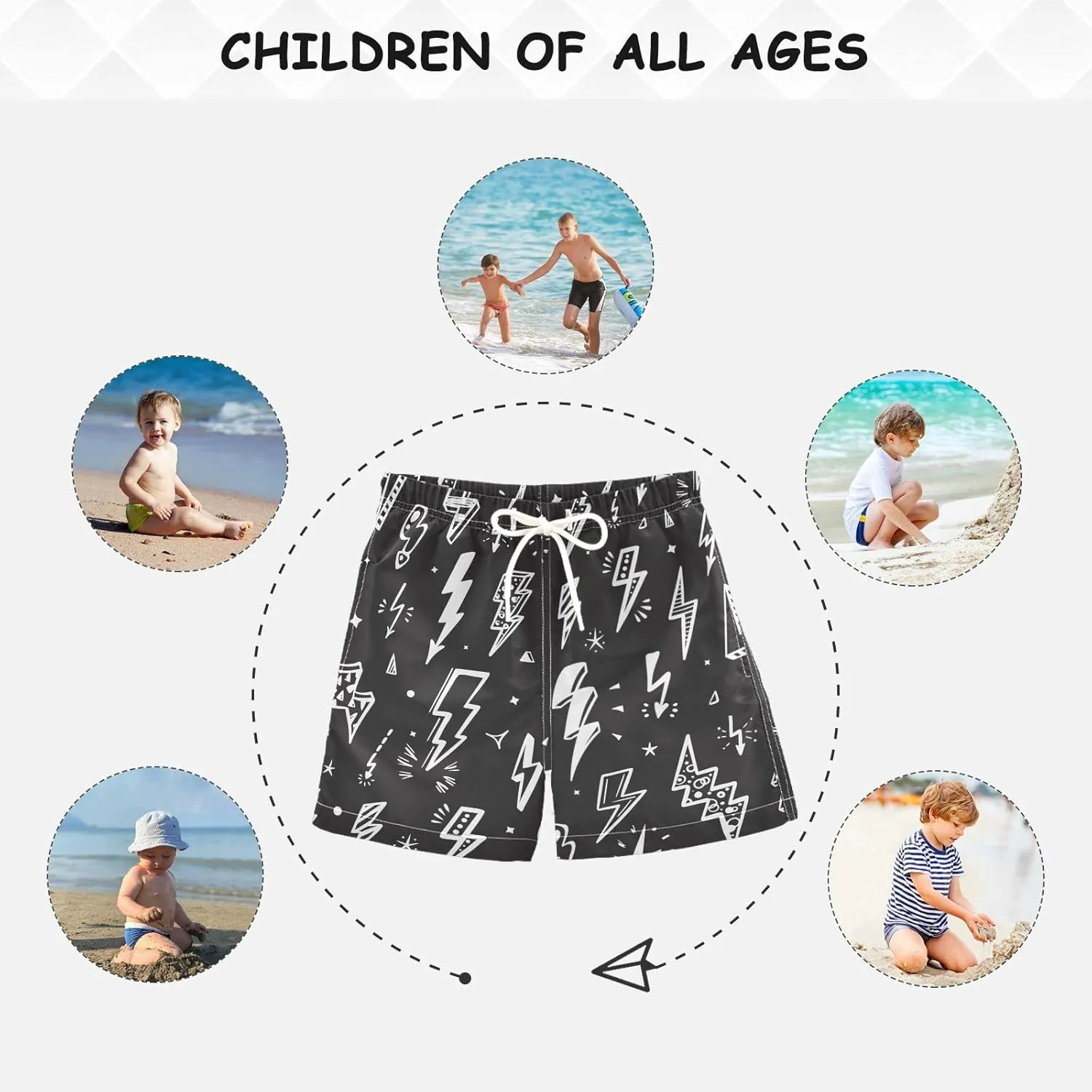 Aflyko Boys' Board Shorts Girl Swim Trunk Beach Swimwear Bathing Suit Summer Quick Dry