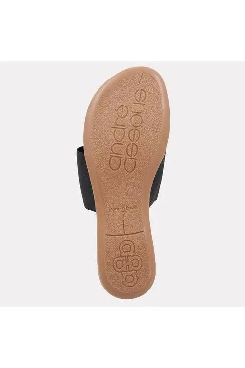 André Assous Nara Featherweights ™ Elastic Flip Flop Sandals | Black Patent