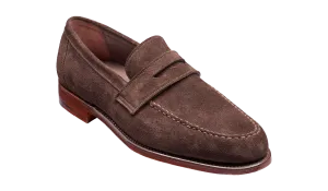 Barker Jevington Suede Loafer Shoes- Bitter Chocolate