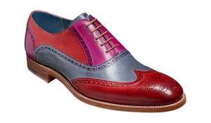 Barker Valiant Full Brogue Oxford Shoe - Red / Grey / Purple Hand Painted