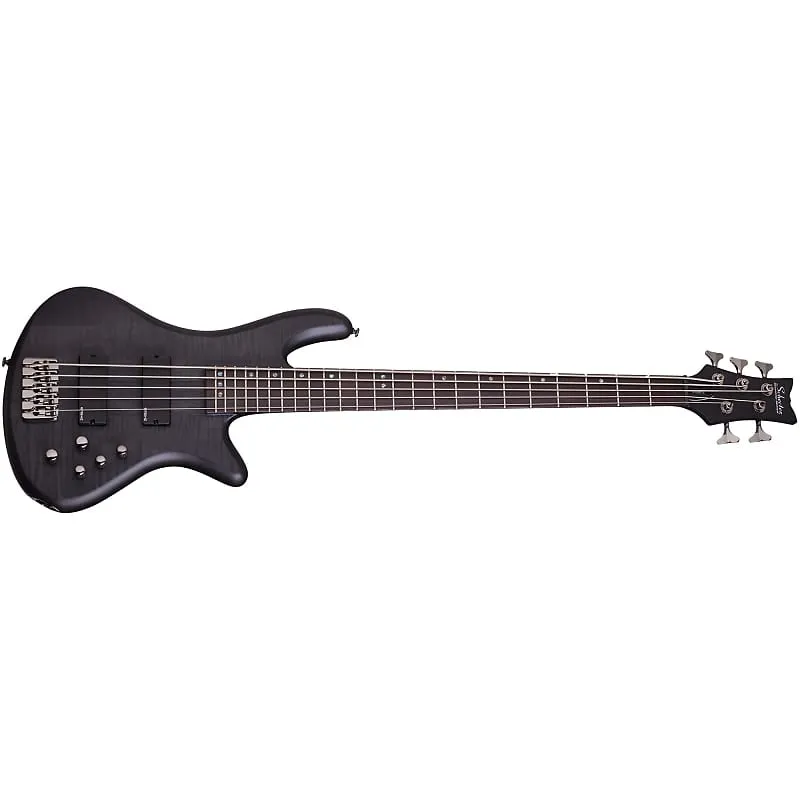 Bass guitar Schecter Stiletto Studio-5 See-Thru Black Satin 5-String Electric Bass Guitar   Hard Case Studio 5