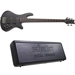 Bass guitar Schecter Stiletto Studio-5 See-Thru Black Satin 5-String Electric Bass Guitar   Hard Case Studio 5
