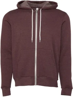 Bella & Canvas Men's 3739 Unisex Poly-Cotton Fleece Full-Zip Hoodie