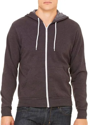 Bella & Canvas Men's 3739 Unisex Poly-Cotton Fleece Full-Zip Hoodie