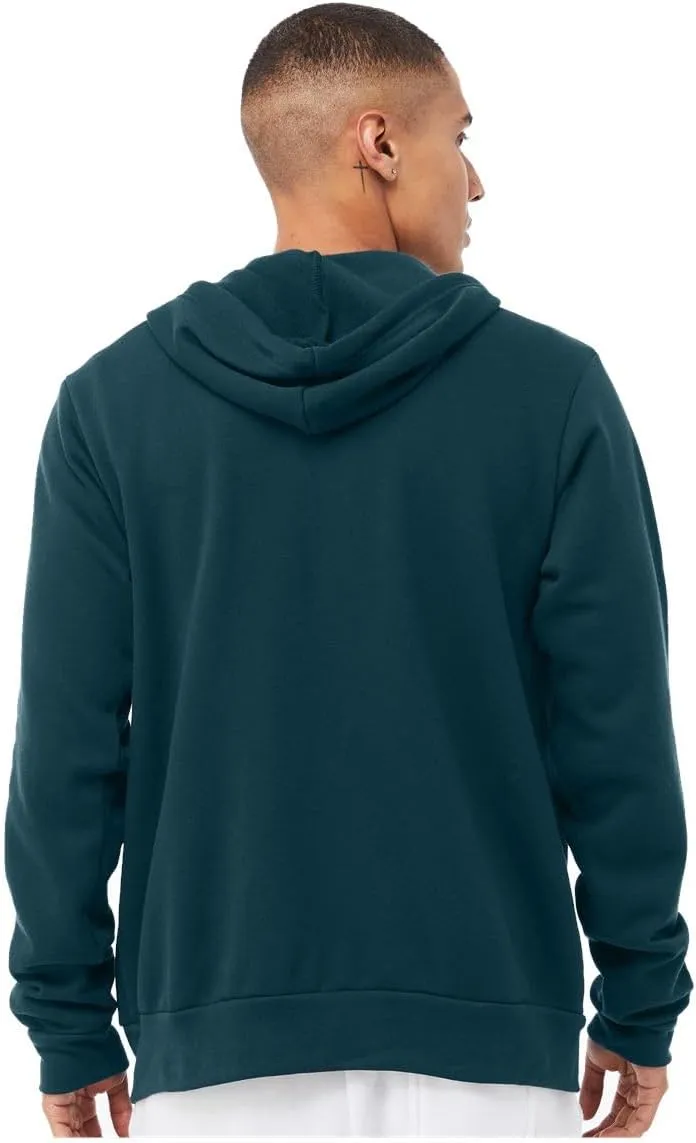 Bella & Canvas Men's 3739 Unisex Poly-Cotton Fleece Full-Zip Hoodie