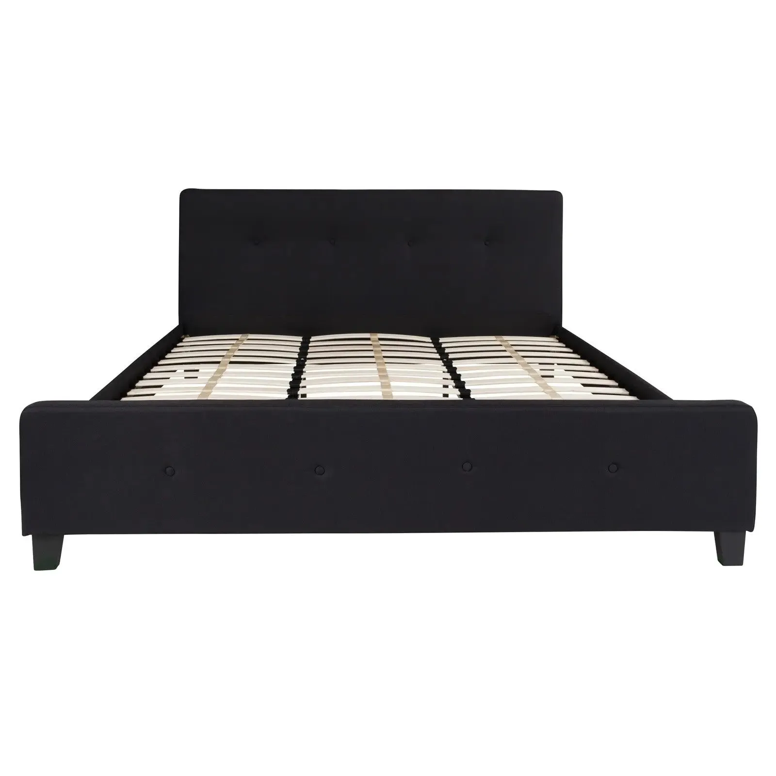 Collette Tufted Upholstered Platform Bed, Black (King)