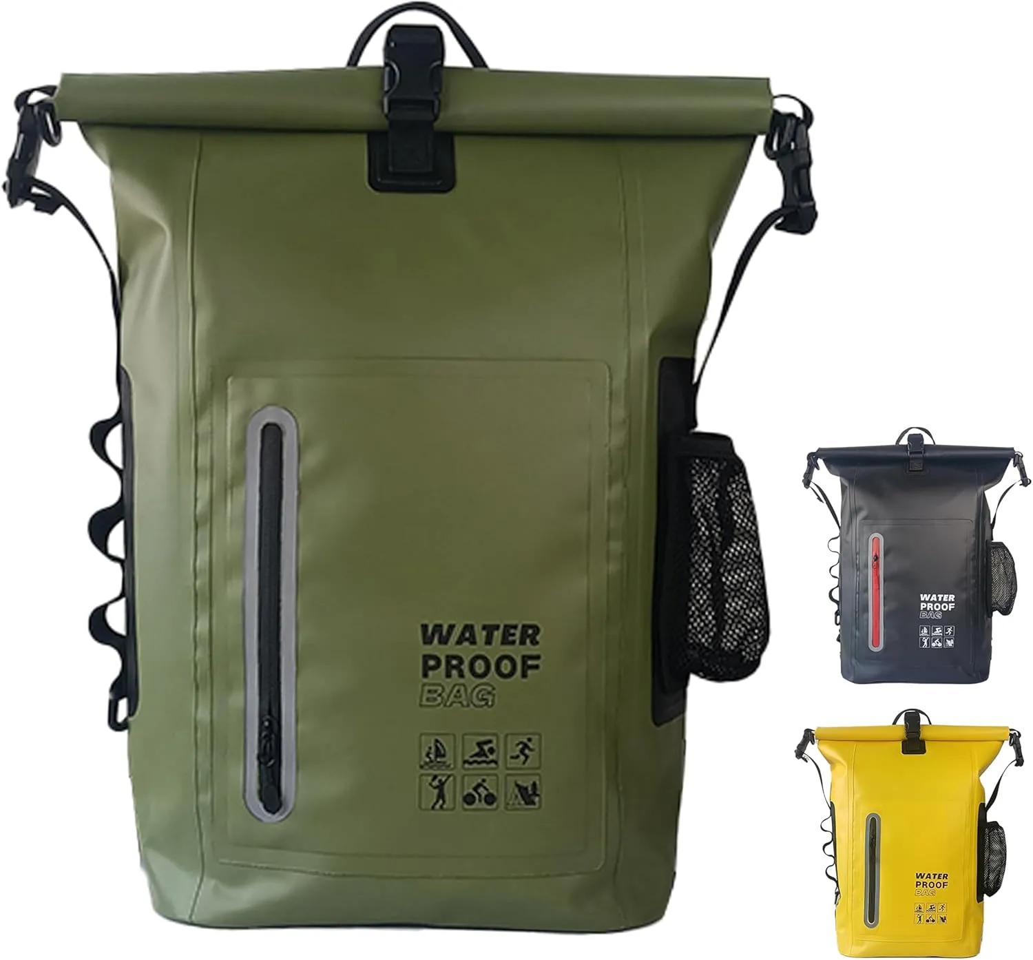 Dry Bag Waterproof 25L - Floating & Lightweight Dry Sack for Men for Kayaking, Boating, Fishing, Swimming, Camping, Hiking(GREEN)