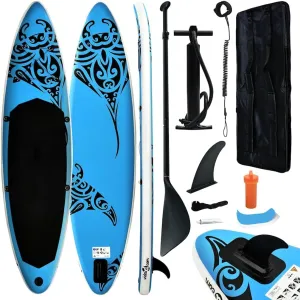 Enjoy Water Activities with Inflatable Stand Up Paddleboard Set, Puncture-Proof, Stable, Easy to Inflate, Blue