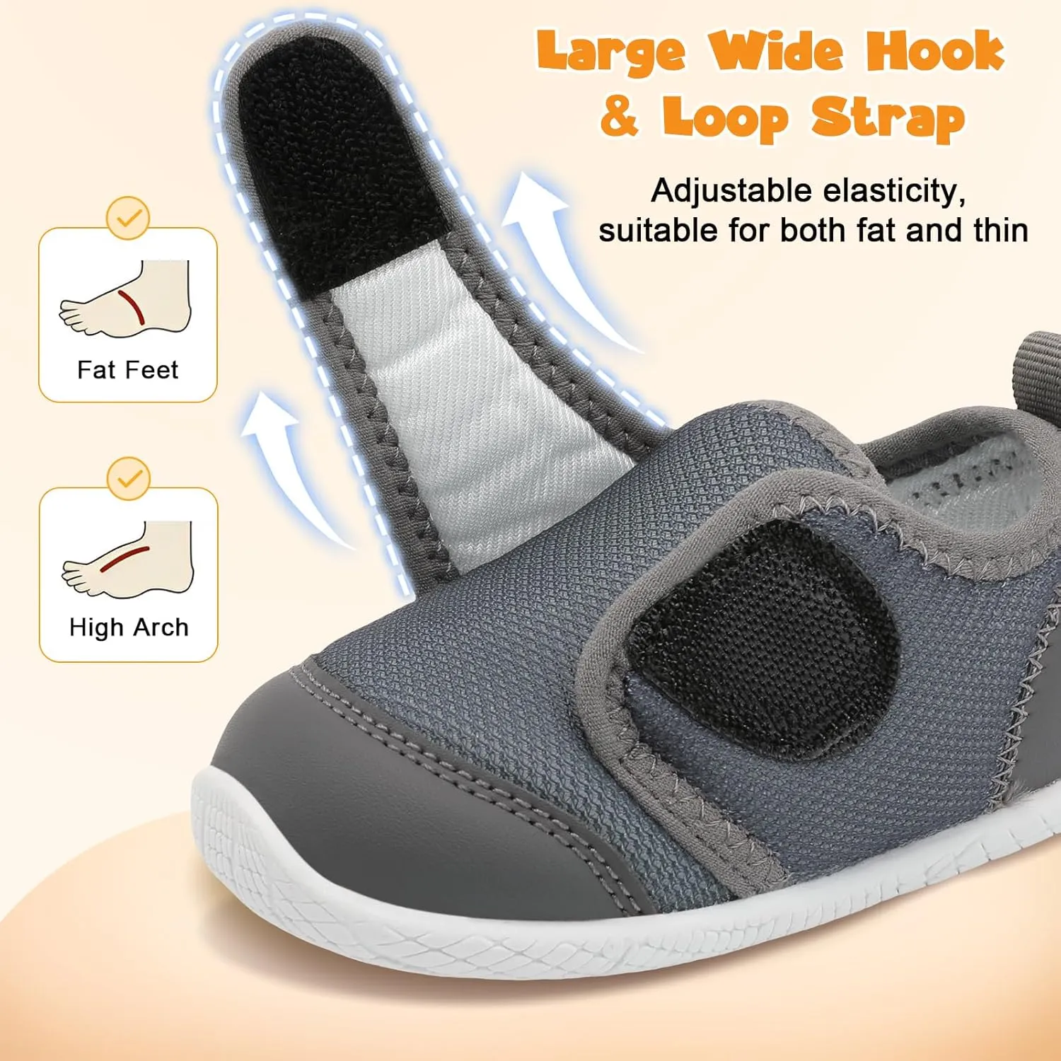 FEETCITY Toddler Shoes Girls Boys Barefoot Shoes Toddler Walking Shoes Kids Slip On Sneakers Breathable Tennis Shoes