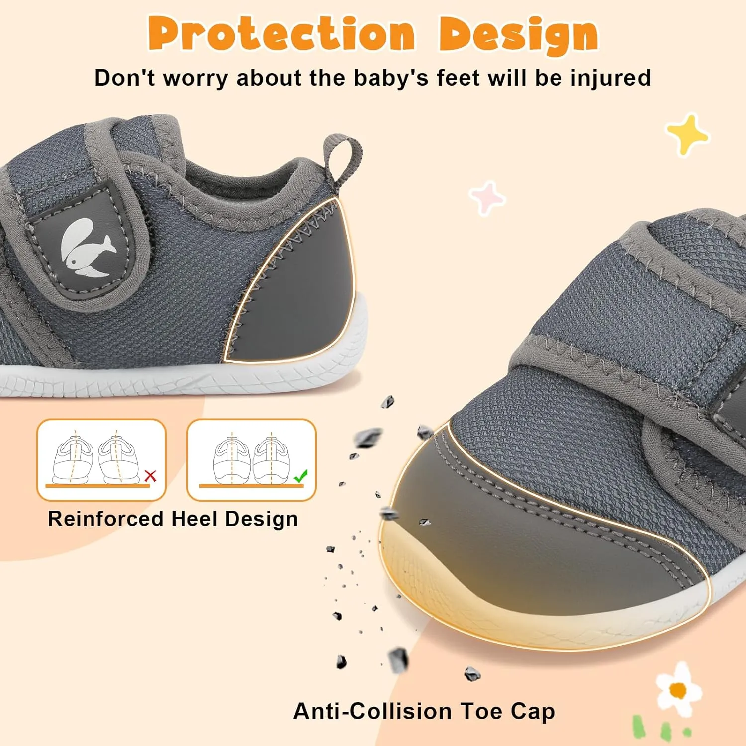 FEETCITY Toddler Shoes Girls Boys Barefoot Shoes Toddler Walking Shoes Kids Slip On Sneakers Breathable Tennis Shoes