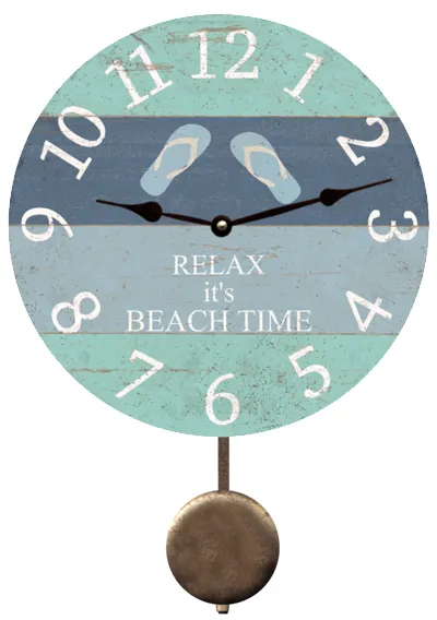 Flip Flop Beach Time Clock- Coastal Wall Clock