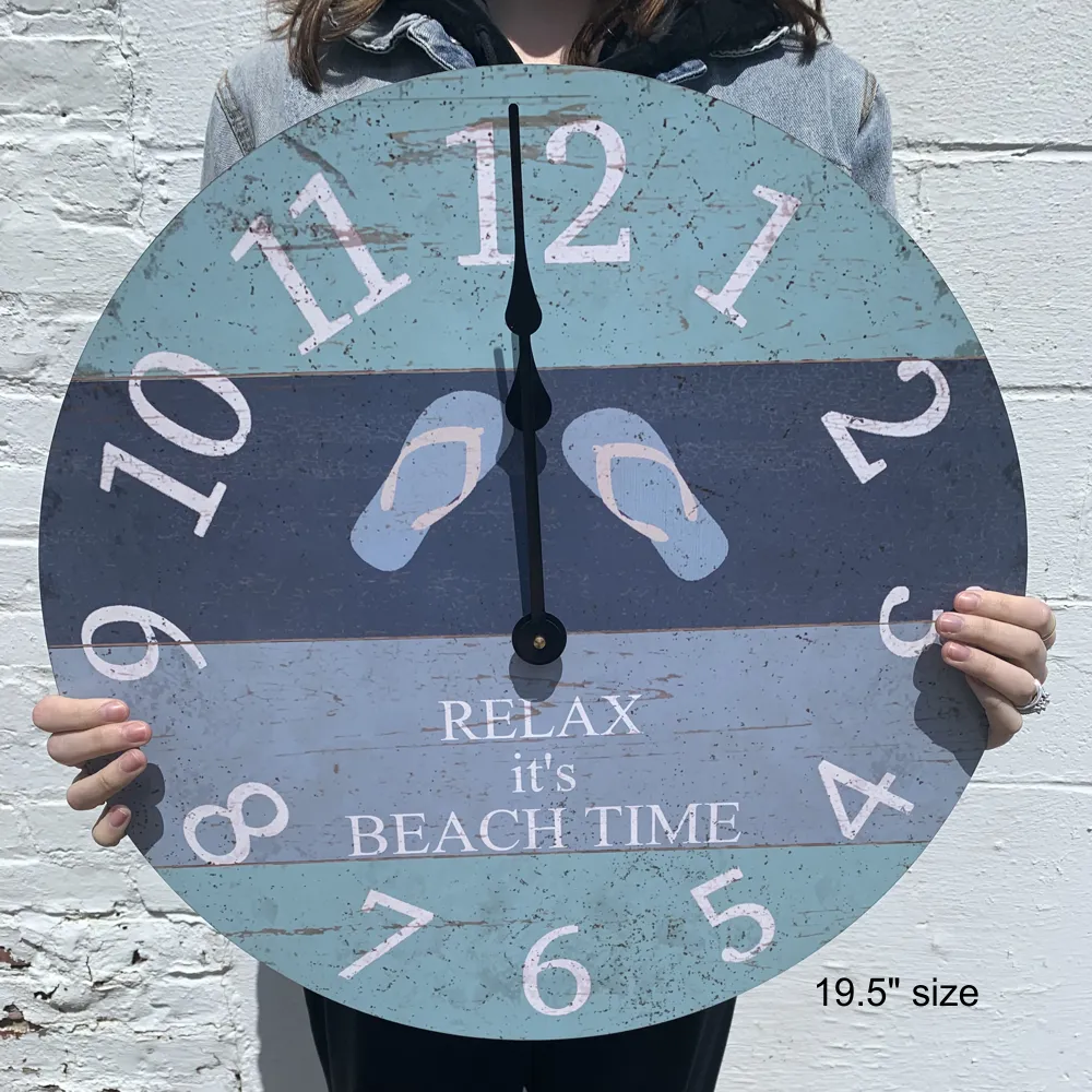 Flip Flop Beach Time Clock- Coastal Wall Clock