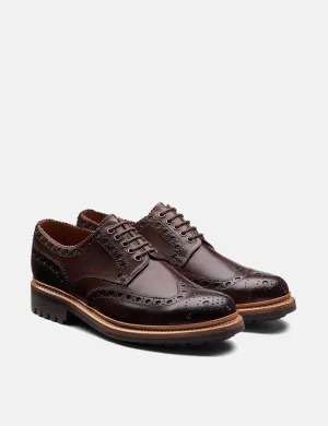 Grenson Archie Brogue Shoes - Dark Brown