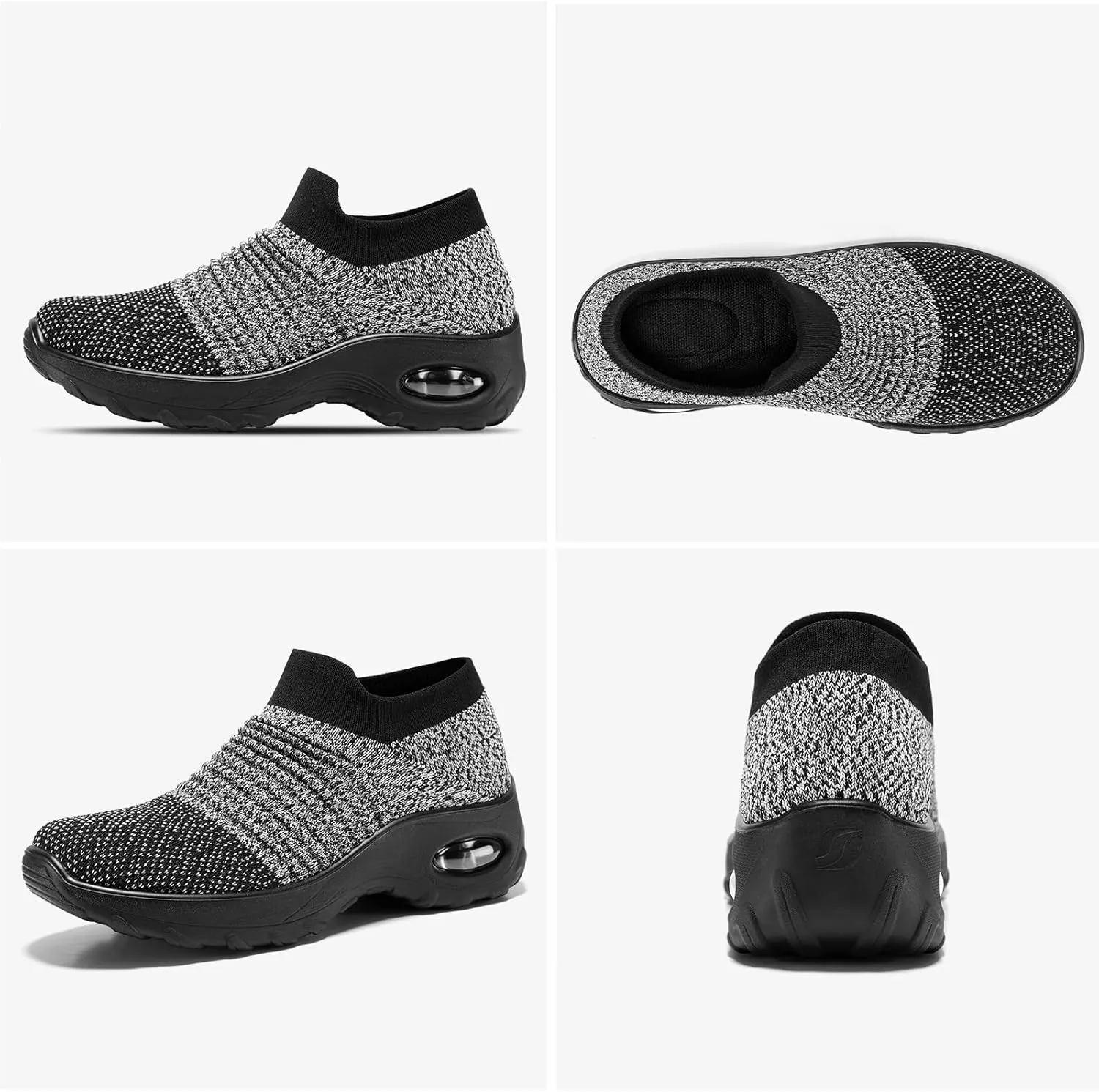 HKR Womens Walking Shoes with Arch Support Lightweight Slip On Sneakers for Plantar Fasciitis