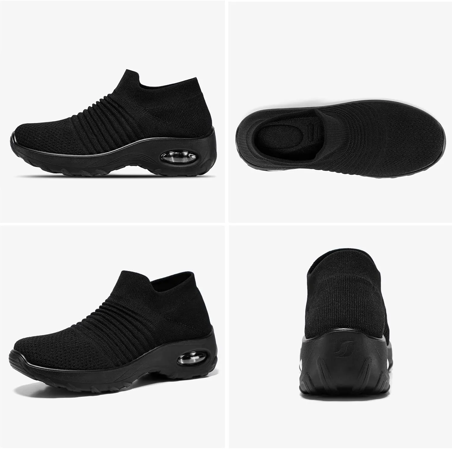 HKR Womens Walking Shoes with Arch Support Lightweight Slip On Sneakers for Plantar Fasciitis