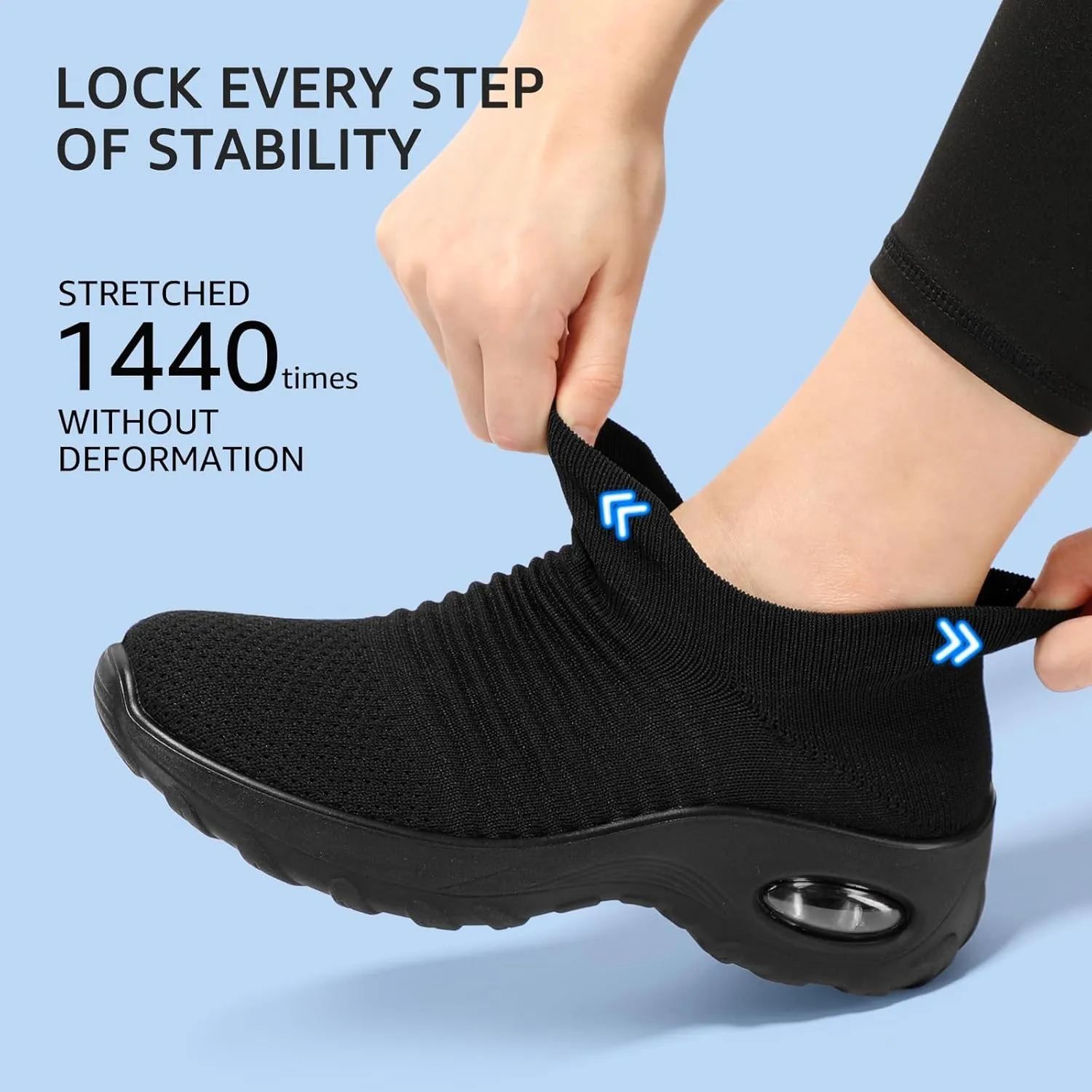 HKR Womens Walking Shoes with Arch Support Lightweight Slip On Sneakers for Plantar Fasciitis