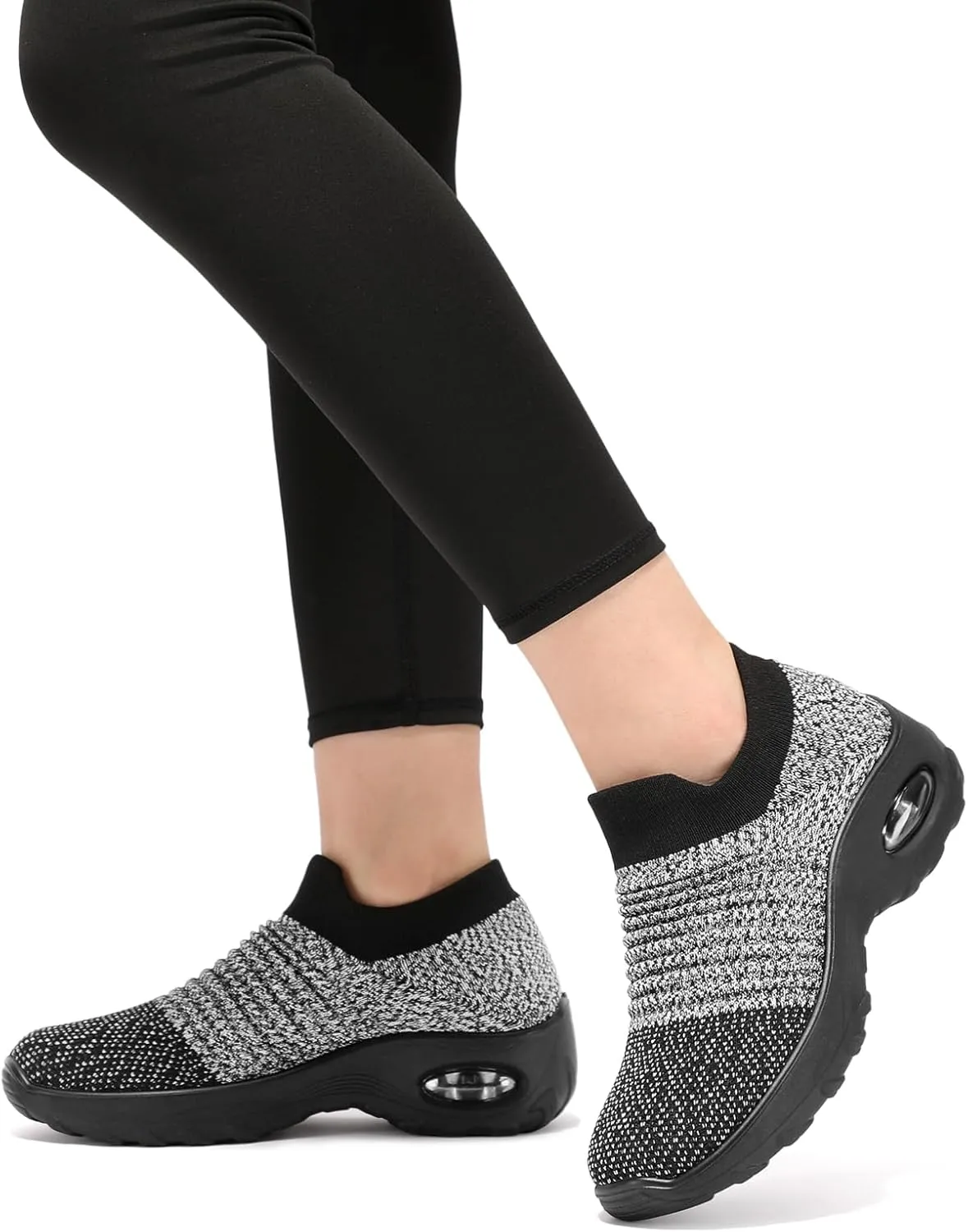 HKR Womens Walking Shoes with Arch Support Lightweight Slip On Sneakers for Plantar Fasciitis