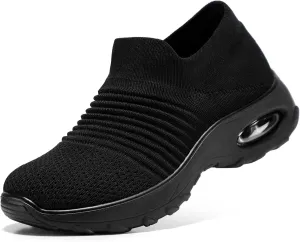 HKR Womens Walking Shoes with Arch Support Lightweight Slip On Sneakers for Plantar Fasciitis