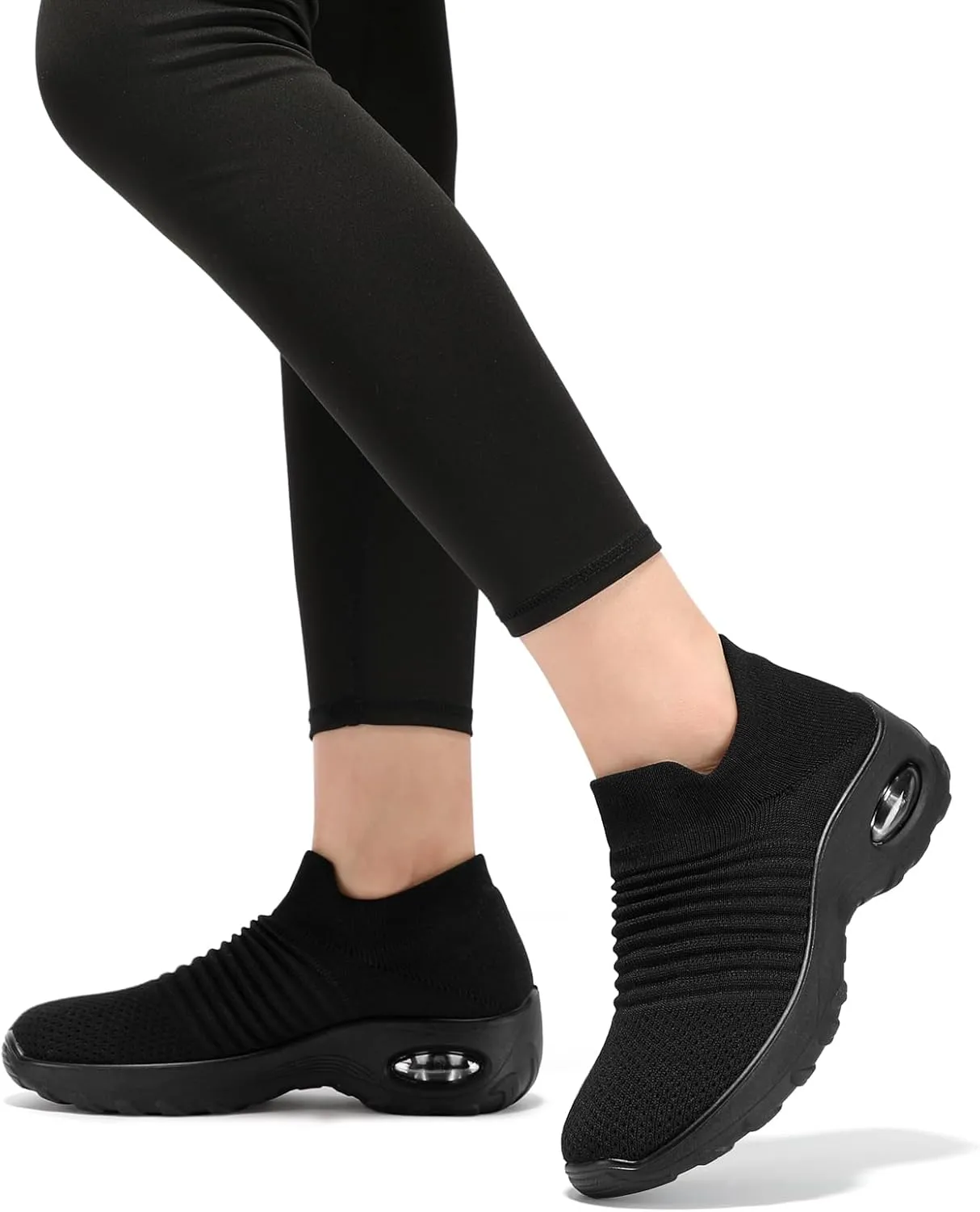 HKR Womens Walking Shoes with Arch Support Lightweight Slip On Sneakers for Plantar Fasciitis