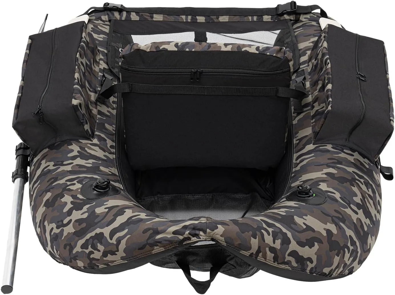 Inflatable Float Tube, Fishing Float Tube with Paddle, Flippers, Fish Ruler, Pump, Storage Pockets, Adjustable Straps, 350LBS Load Bearing Capacity Belly Boat