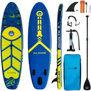 Inflatable Stand Up Paddle Board, 106 x 33 x 6 Inflatable Paddle Board with Premium Sup Paddle Board Accessories, Anti-Slip Deck for Adults Youth