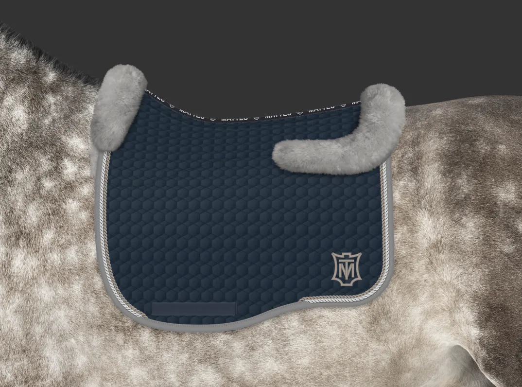 Mattes Eurofit Dressage Navy, Grey Fleece