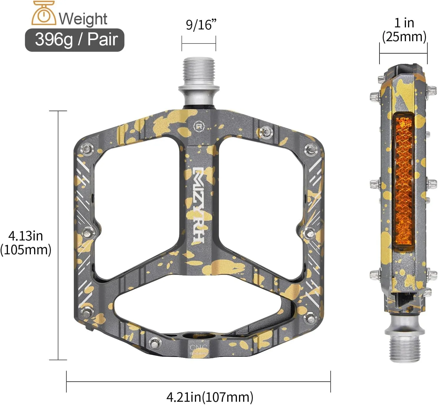 Mountain Bike Pedals MTB Pedals,9/16" Non-Slip Lightweight Aluminum Alloy Bicycle Pedals for Road Mountain BMX MTB