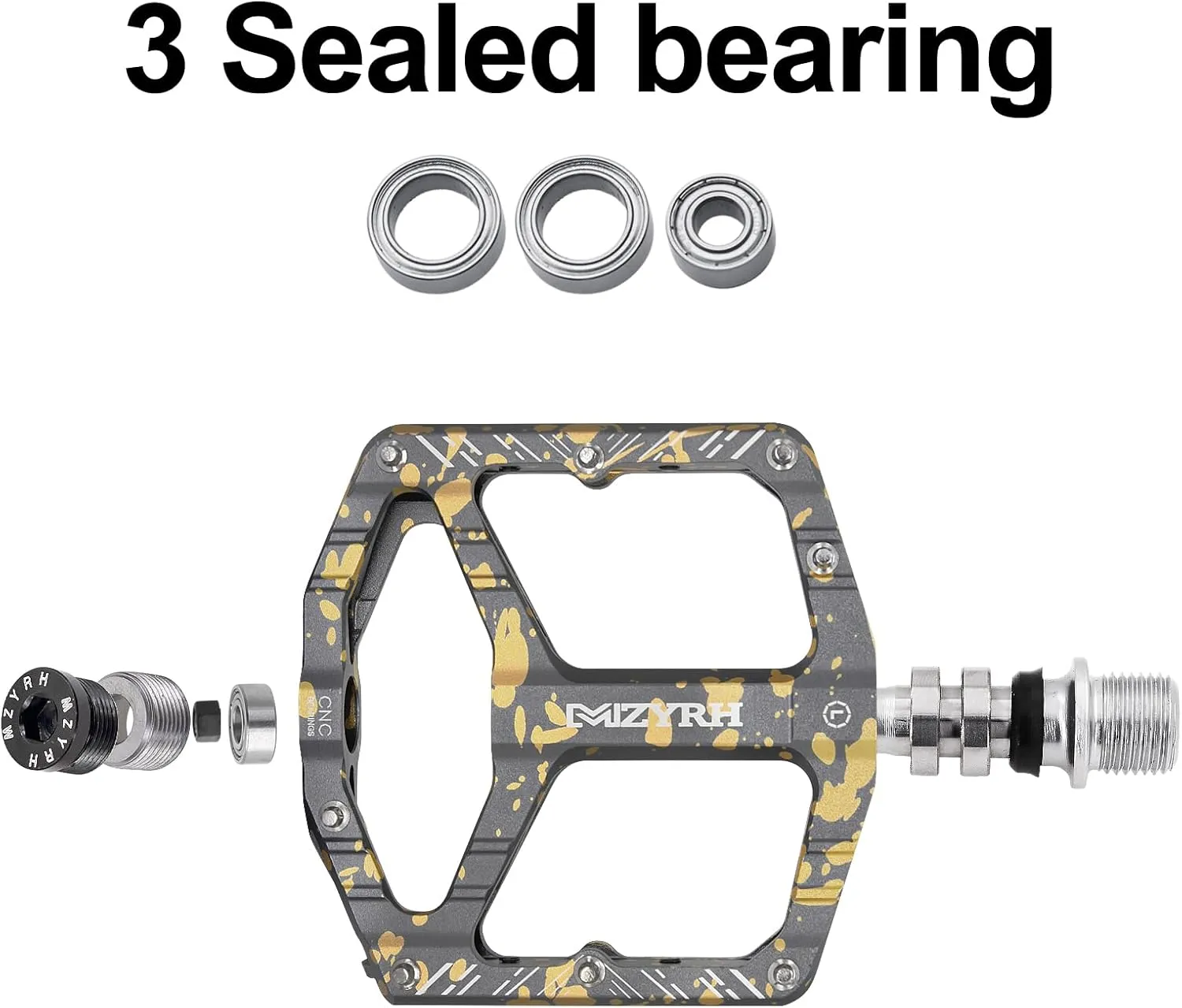 Mountain Bike Pedals MTB Pedals,9/16" Non-Slip Lightweight Aluminum Alloy Bicycle Pedals for Road Mountain BMX MTB