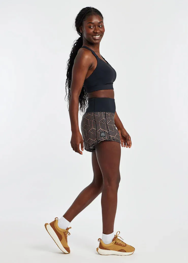 Oiselle | High Rise Roga Shorts | Women's | Geo Arrow