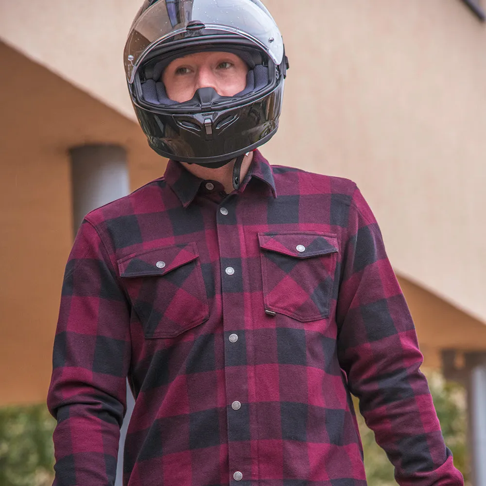 Oxford Kickback 2.0 Mens CE Level 1 Armoured Aramid Check Shirt - Red