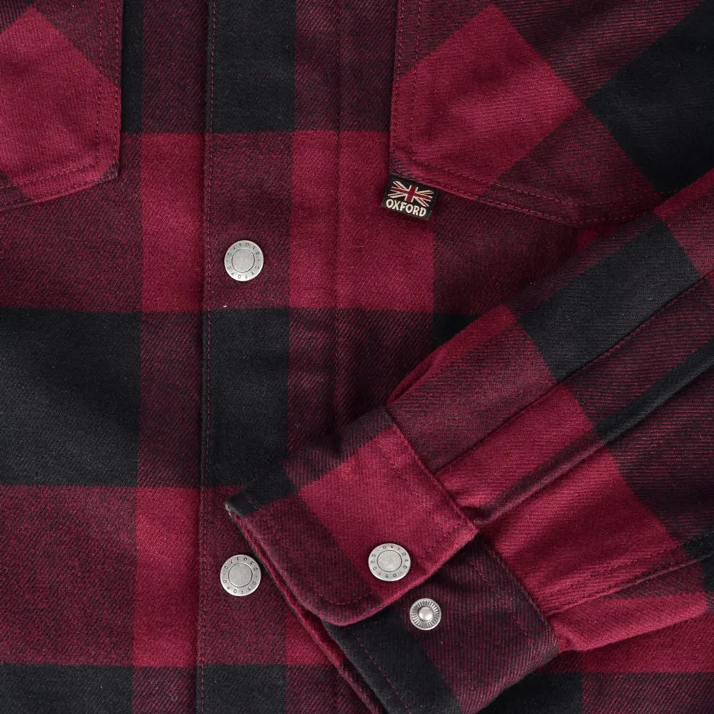 Oxford Kickback 2.0 Mens CE Level 1 Armoured Aramid Check Shirt - Red