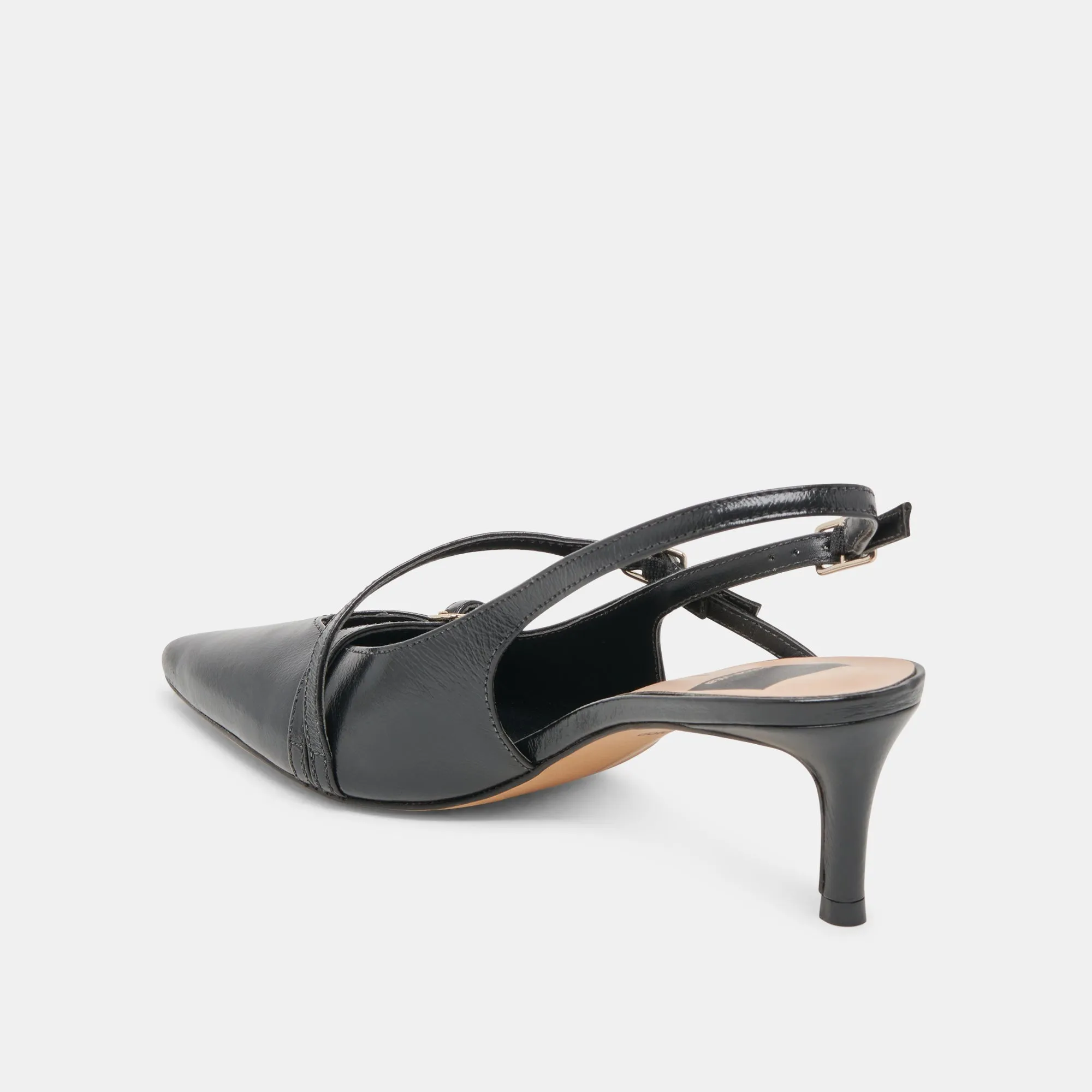 PAMLA MID HEELS MIDNIGHT CRINKLE PATENT