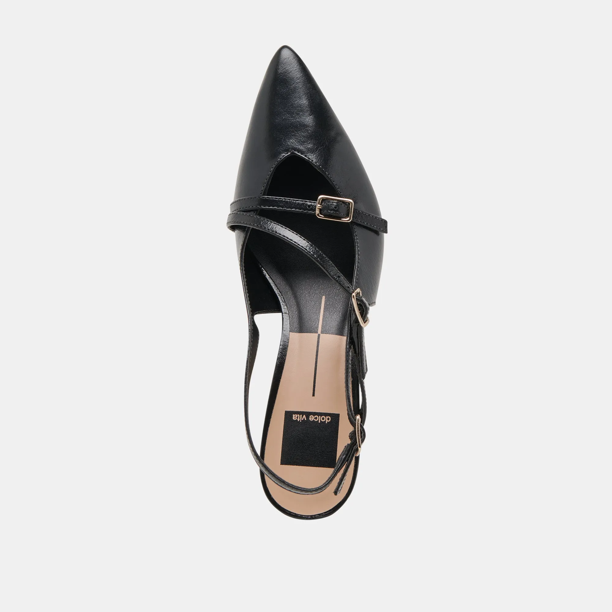 PAMLA MID HEELS MIDNIGHT CRINKLE PATENT