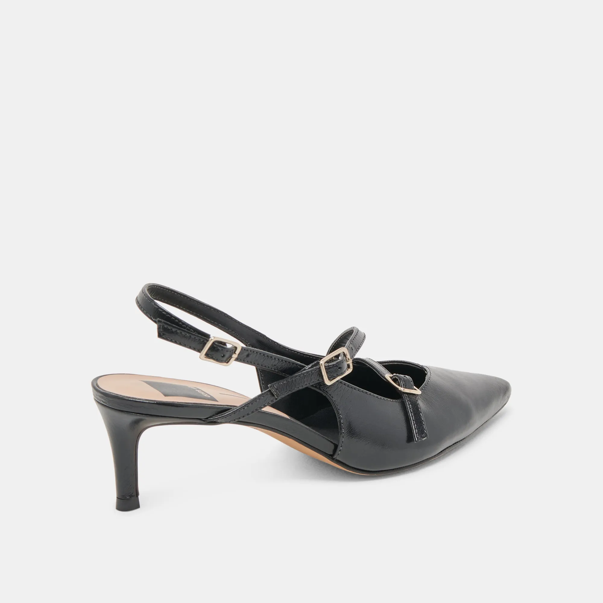 PAMLA MID HEELS MIDNIGHT CRINKLE PATENT