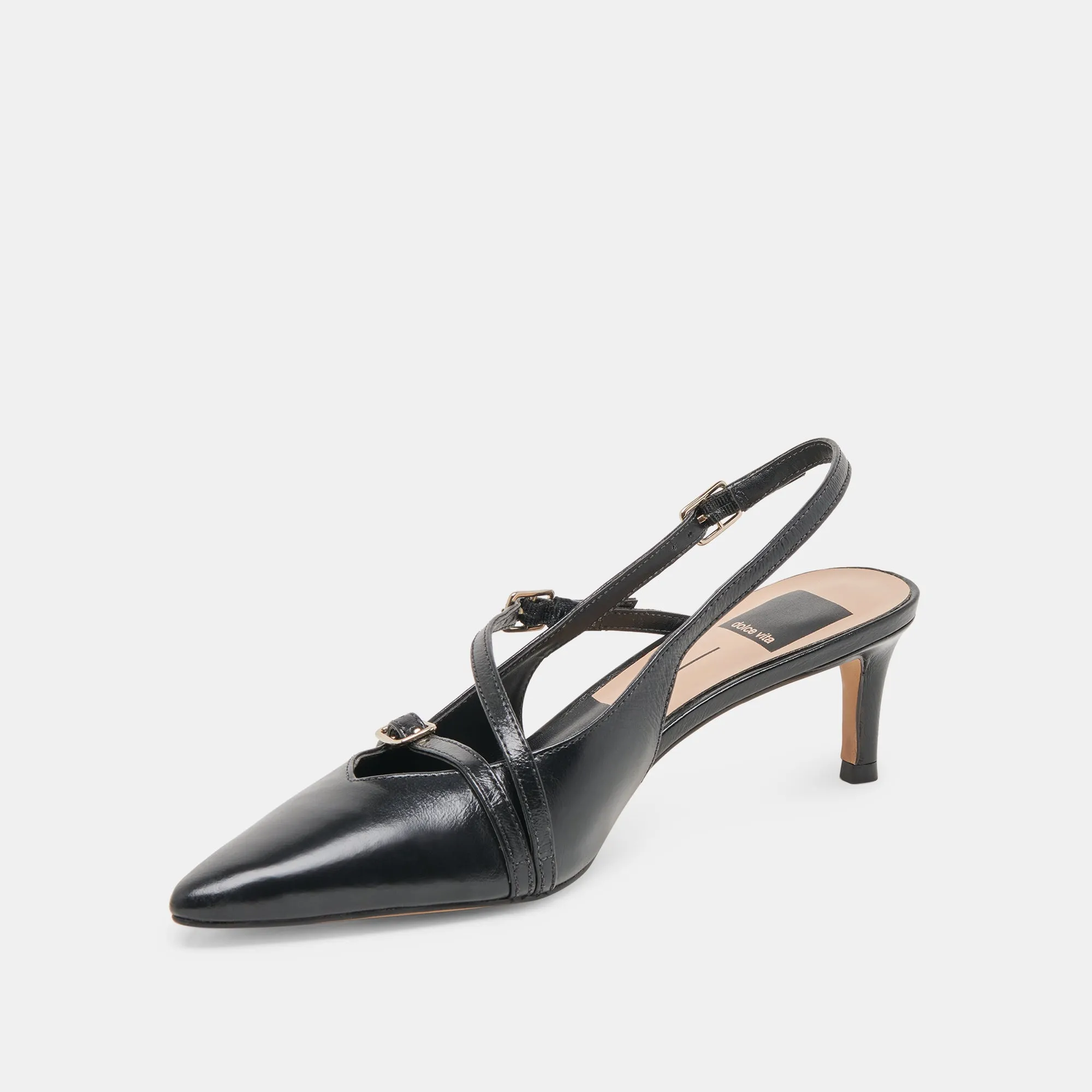 PAMLA MID HEELS MIDNIGHT CRINKLE PATENT