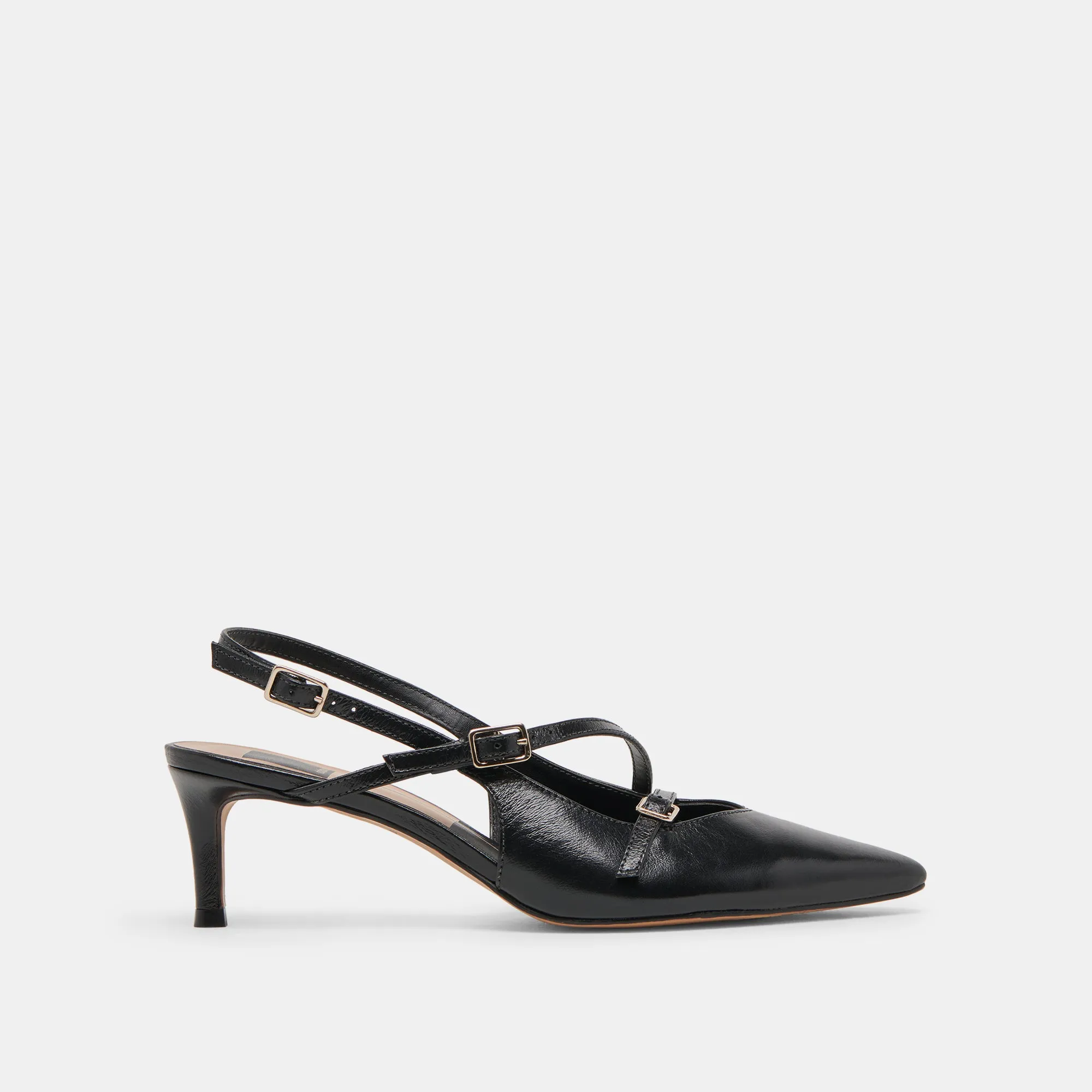 PAMLA MID HEELS MIDNIGHT CRINKLE PATENT