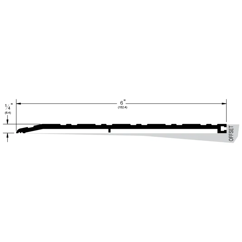 Pemko 2746D Commercial Half Saddle Threshold - 6" Width, 1/4" Height, Dark Bronze Anodized Aluminum