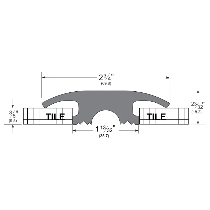 Pemko EV2326BL ECO-V Vinyl Threshold 2 3/4" Width 23/32" Height Black