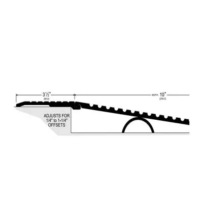 Pemko RVARIOSS/A Modular Ramp Threshold Assemblies, 13 1/2" Width, Adjusts for 1/4" to 1-1/4" Offsets, Mill Finish Aluminum