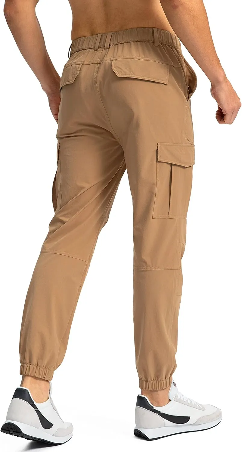 Pinkbomb Men's Hiking Cargo Pants with 7 Pockets Slim Fit Stretch Joggers Golf Cargo Work Pants for Men