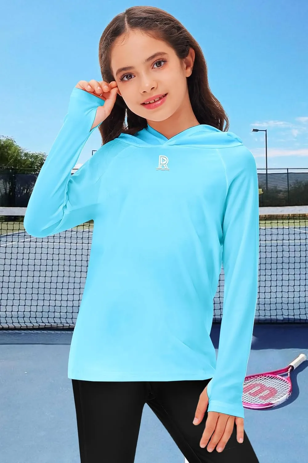 Remimi Kids Sun Shirt Rash Guard Quick Dry Sun Protection Athletic Hoodie Hiking Shirts 3-12 Years