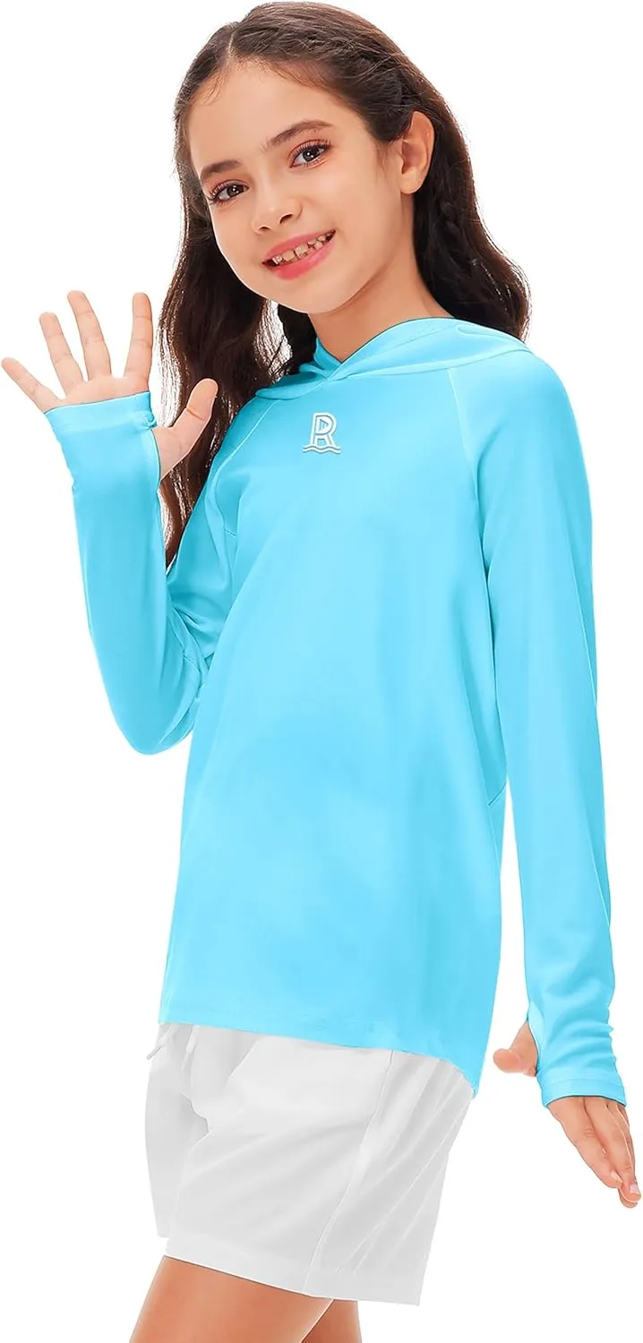 Remimi Kids Sun Shirt Rash Guard Quick Dry Sun Protection Athletic Hoodie Hiking Shirts 3-12 Years