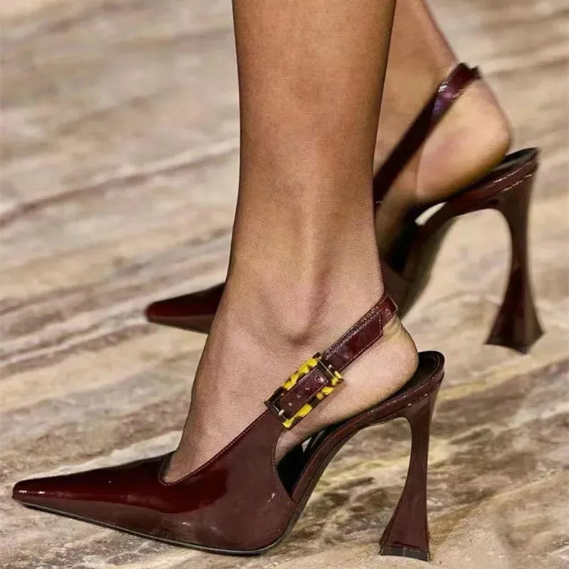 TAVIMART  -  Women's Sandals New Black High Heels Stiletto Beautiful French Bun Head Single Shoe Women Show Pumps
