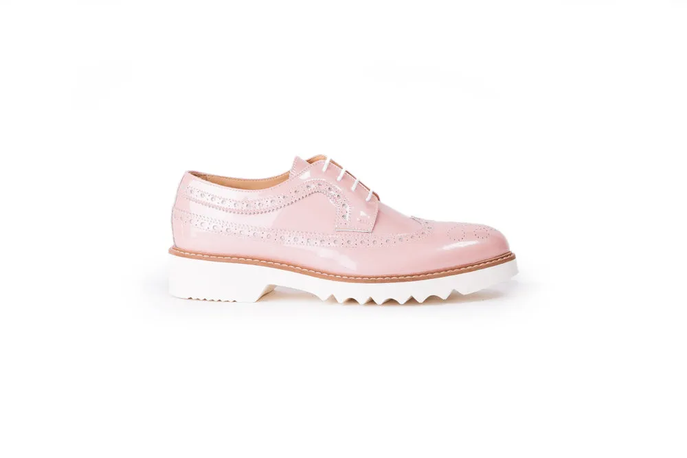 Women's Patent Light Pink  & Tan Brogue Wingtip EX 352 (2017)