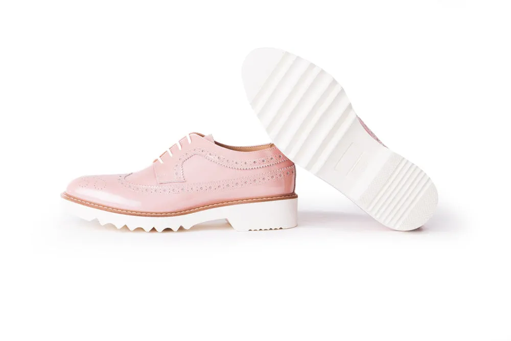 Women's Patent Light Pink  & Tan Brogue Wingtip EX 352 (2017)