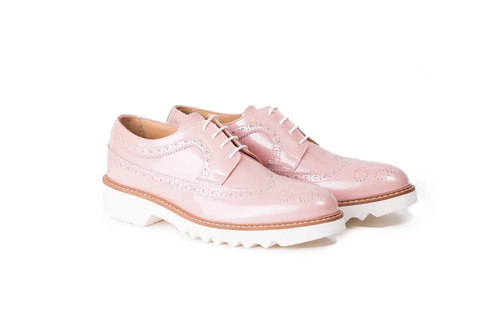 Women's Patent Light Pink  & Tan Brogue Wingtip EX 352 (2017)
