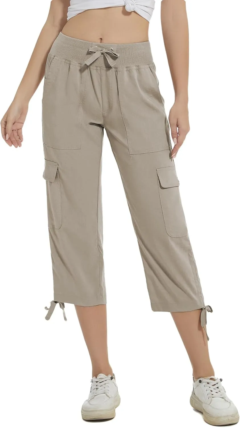 YuKaiChen Women's Capris Hiking Summer Pants Outdoor Athletic Casual with Pockets